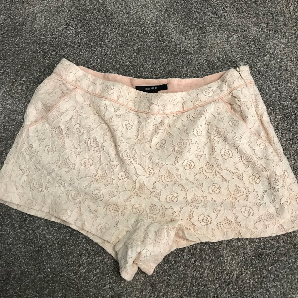 Light pink floral shorts